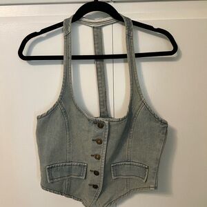 BRAND NEW Light Denim Halter Vest